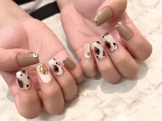 ネイル 韓国/ワンホン/長さ 出しつけ放題🎀のネイルデザイン