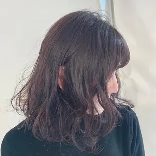 ミディアム カラー パーマ 加藤 綾華のヘアスタイル