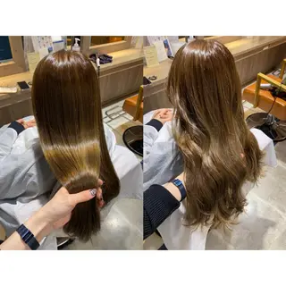 カラー 🩵盛れる顔周り/ 艶カラーemi🩵のヘアスタイル