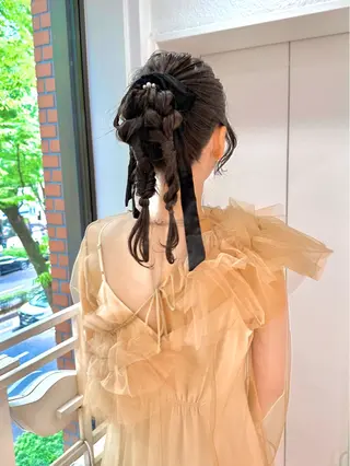 セミロング ヘアアレンジ 髪質改善”透け感" カラー/Hono🪞のヘアスタイル