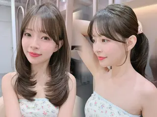 セミロング 山本翔一郎 韓国顔周りレイヤーのヘアスタイル