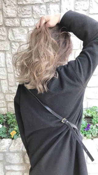 セミロング カラー パーマ ヘアアレンジ 髪質改善/透明感 OAK兵庫のヘアスタイル
