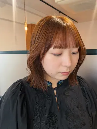 ミディアム カラー 暖色/パーマ 🌼クニトウメイのヘアスタイル