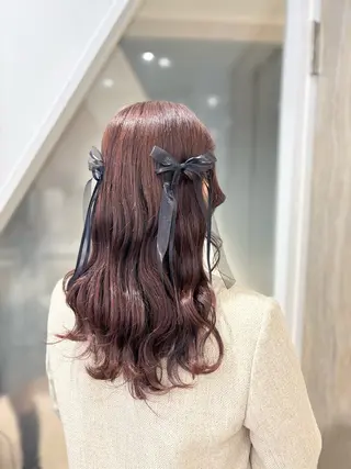 セミロング ヘアアレンジ ⭐︎moe 【ヘアセット🧸】のヘアスタイル
