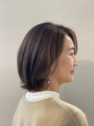 ショート カラー 髪質改善/ブリーチ なし🤎柔ベージュのヘアスタイル