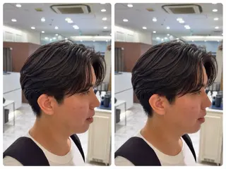ショート メンズ 🐉men's 🌈毛流れパーマ綱島のヘアスタイル