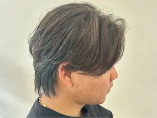 ショート センターパート 韓国ヘア・綾也のヘアスタイル
