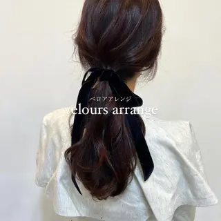 セミロング ヘアアレンジ mai 🎀 /  暖色カラー♡のヘアスタイル