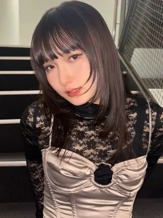 セミロング カラー レイヤー🎶似合わせ パーマ🎀ナナコのヘアスタイル