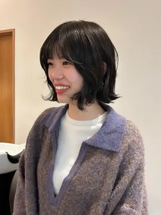 ショート カラー パーマ 透明感color🍃 Kurumiのヘアスタイル