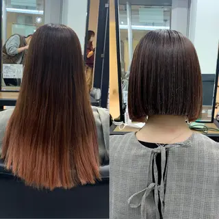 ミディアム カラー パーマ ヘアアレンジ メンズ キッズ ネイル マツエク・マツパ アイブロウ 似合せレイヤー/ 柔らか透明感カラーのヘアスタイル