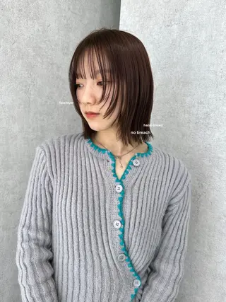ミディアム カラー 韓国レイヤーカット/ 艶カラー/ noaのヘアスタイル