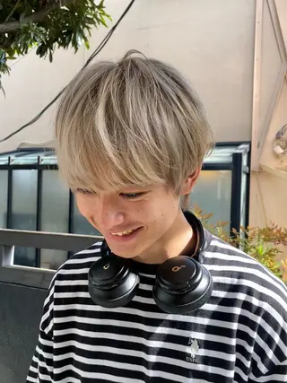 ミディアム カラー メンズ ♤メンズ✖️パーマ♧ 第十 和博のヘアスタイル