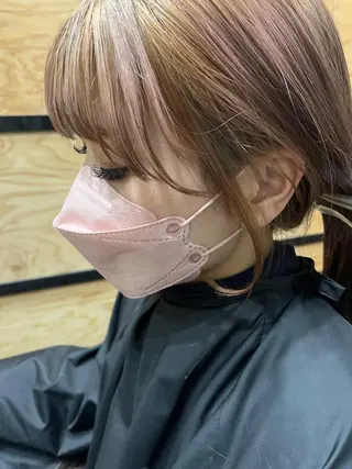 セミロング カラー パーマ ヘアアレンジ メンズ キッズ ネイル マツエク・マツパ アイブロウ 久木原 ゆりのヘアスタイル