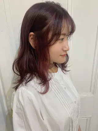 セミロング カラー wakana/ 柔らかベージュカラーのヘアスタイル