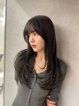 セミロング カラー ヘアアレンジ 【博多髪質改善】 吉村 清志のヘアスタイル