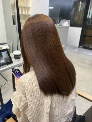 ロング パーマ 🍒モテ暖色カラー × うる艶✧ ゆなのヘアスタイル