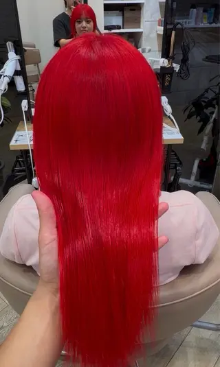 ロング ハイトーン✖️ 縮毛矯正シュンペイのヘアスタイル