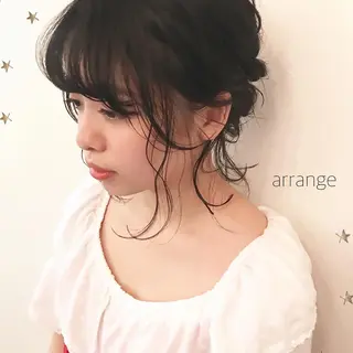 ミディアム ヘアアレンジ 市川 千夏のヘアスタイル