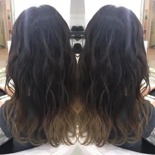セミロング ロング カラー 髪質改善 中川　翔のヘアスタイル