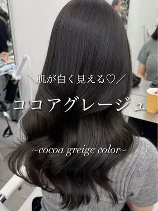 セミロング 透明感カラー🩶 ×小顔カット難波のヘアスタイル