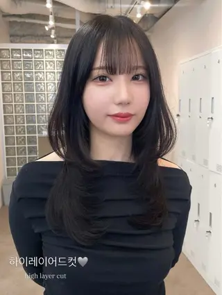 セミロング 元平 未祐のヘアスタイル