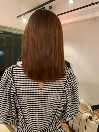 ミディアム カラー 透明感カラー✂︎ /縮毛矯正/YUKAのヘアスタイル