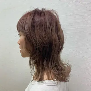 セミロング カラー パーマ ヘアアレンジ メンズ キッズ ネイル マツエク・マツパ レイヤーカット/ 巻ける縮毛矯正のヘアスタイル
