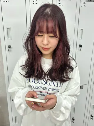 セミロング 🎀暖色カラー🎀 ♡Kanon♡のヘアスタイル