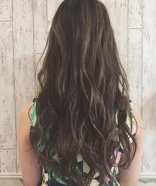 ロング カラー パーマ ヘアアレンジ 大阪レミーエクステ チビ編み込みのヘアスタイル