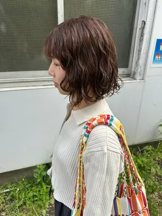 ショート パーマ レイヤー/ナチュラル 💐nao.のヘアスタイル