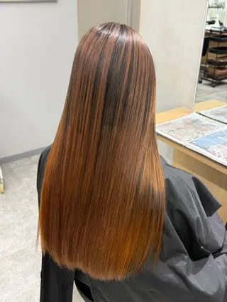 ロング カラー 巻ける髪質改善🫧ハ イライト/永田汰伊智のヘアスタイル