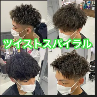 ショート カラー パーマ ヘアアレンジ メンズ 🔥メンズパーマ 特化 渡辺一翔のヘアスタイル
