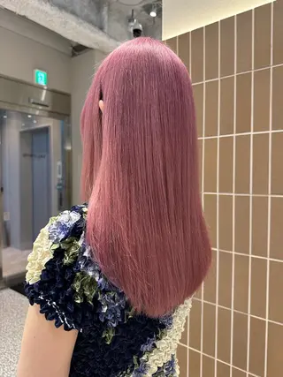 ロング カラー ピンクカラー美容師 新宿美容室🎀のヘアスタイル