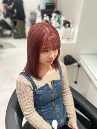 ミディアム カラー 🩷暖色カラー🩷 BONのヘアスタイル