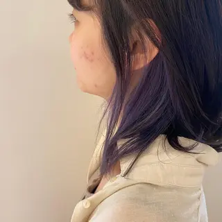 ミディアム カラー ヘアアレンジ 美髪矯正 韓国レイヤーのヘアスタイル