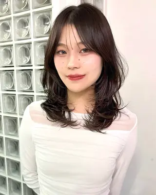 ミディアム 表参道レイヤーカット 髪質改善山岸季生のヘアスタイル