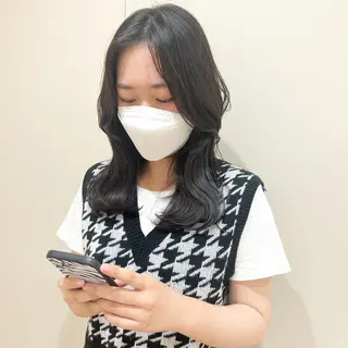 ミディアム カラー 外国人対応 佐久間のヘアスタイル