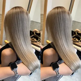 ロング カラー ✨ブリーチ無し 透明感HIDEのヘアスタイル