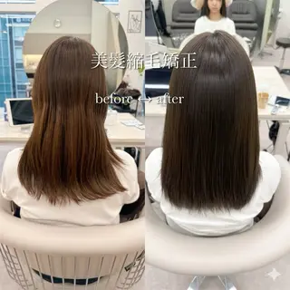 セミロング カラー 美髪矯正/ベージュ カラー🧸綾里のヘアスタイル