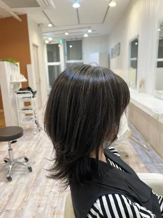 ミディアム カラー 佐藤史哉* 韓国レイヤー赤み除去のヘアスタイル