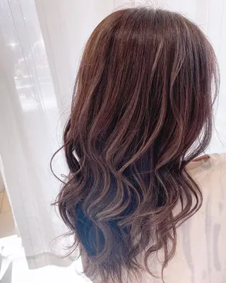 セミロング カラー ヘアアレンジ シールエクステ専門店 Spira藤崎宮のヘアスタイル