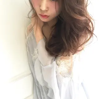 ロング カラー ヘアアレンジ ◆感動口コミ/最小顔 理論カット◆森口 峻のヘアスタイル