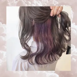 セミロング カラー パーマ ヘアアレンジ 艶カラー/ケアカラー /韓国ヘア/ヒビキのヘアスタイル