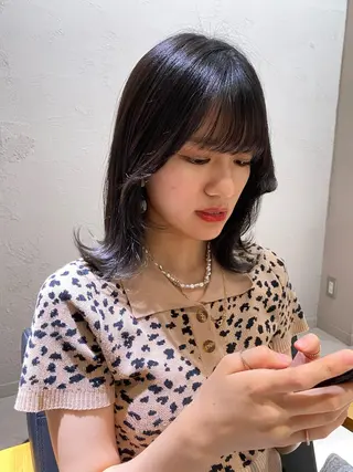ミディアム 栗原 瑞稀のヘアスタイル