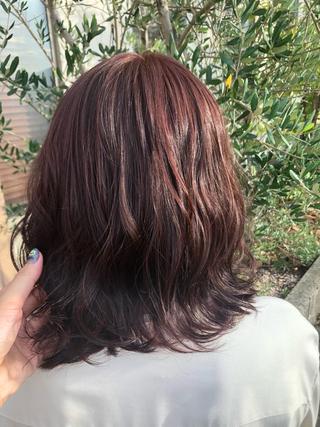 ミディアム カラー 似合わせ/顔周り 💛Mayuka🧡のヘアスタイル
