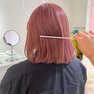 ミディアム カラー 🎀ピンクベージュ/ 梅田/茶屋町🎀のヘアスタイル