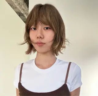 ミディアム カラー ヘアアレンジ 🎀suzuna 透明感colorのヘアスタイル