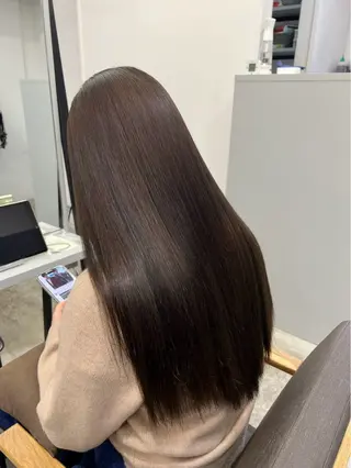 ロング パーマ 🍒モテ暖色カラー × うる艶✧ ゆなのヘアスタイル