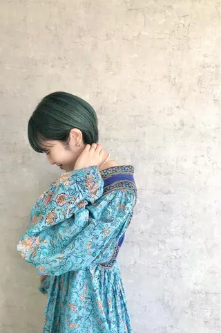 ショート カラー パーマ ヘアアレンジ メンズ キッズ ネイル マツエク・マツパ エビスザキレン/メン ズ/心斎橋🌳のヘアスタイル